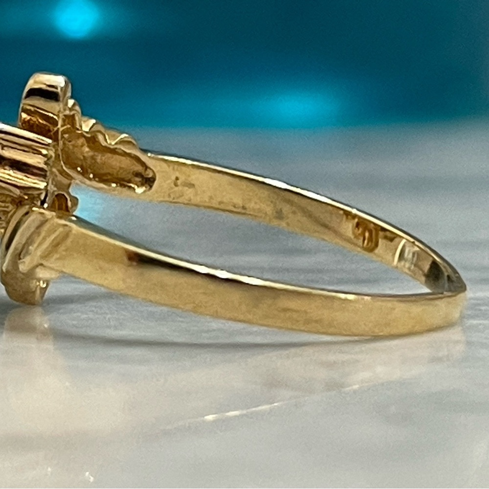 Vintage Gold Plated Multicolor Crystal Ring Size 7 Dainty birthstone Band - Picture 7 of 12